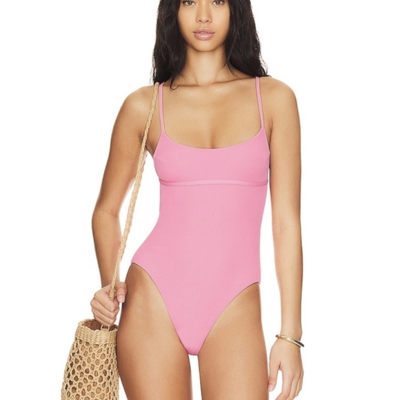 L*Space Bree One Piece Ribbed Swimsuit Bodysuit Black - Picture 16 of 16